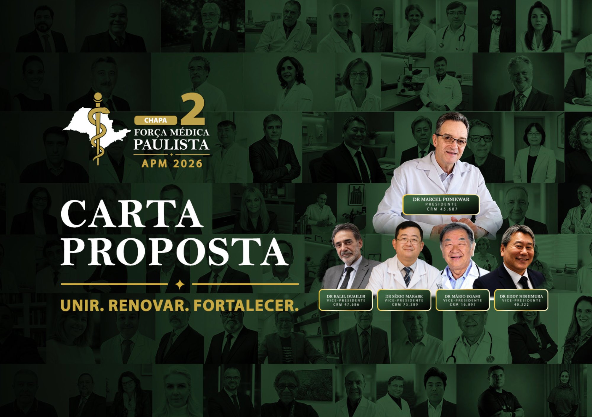 Capa da Carta Proposta – Chapa 2 Força Médica Paulista